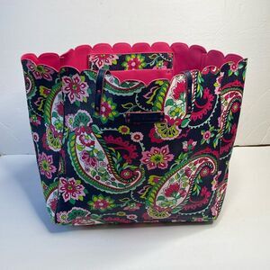 Vera Bradley Scalloped Edge Floral  Paisley PVC Tote